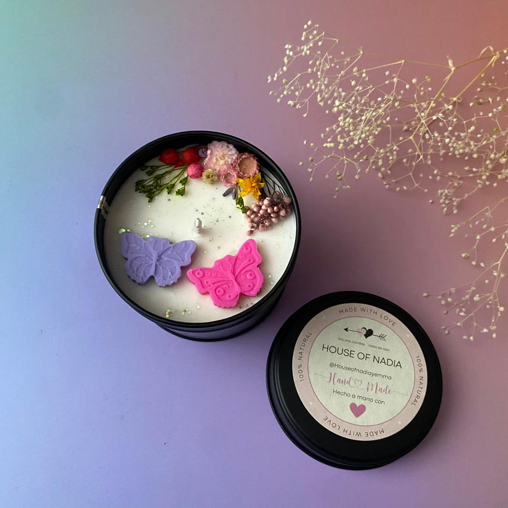 Vela aromática orquídea negra y lirio artesanal con cera de soja