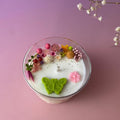 Vela aromática Daisy floral en vaso de cristal artesanal