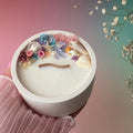 Vela aromática océano en vaso de cristal azul artesanal