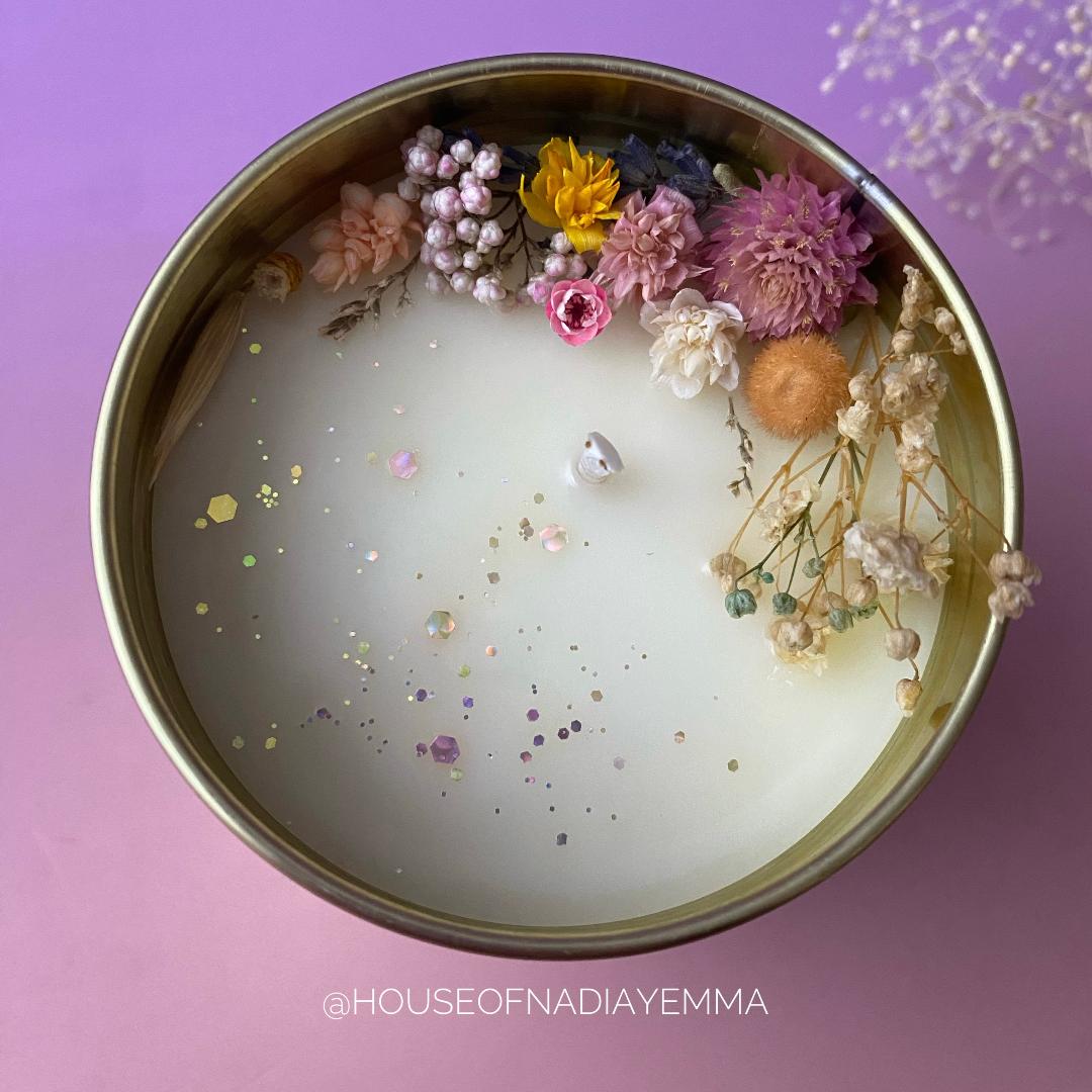 Vela aromática vainilla hecha a mano con cera de soja