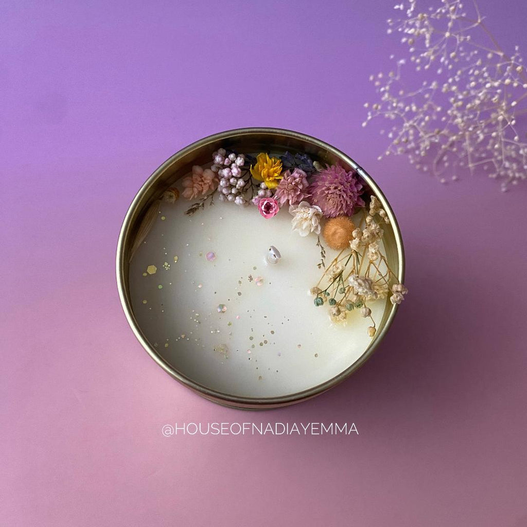 Vela aromática de vainilla en vaso de cristal artesanal