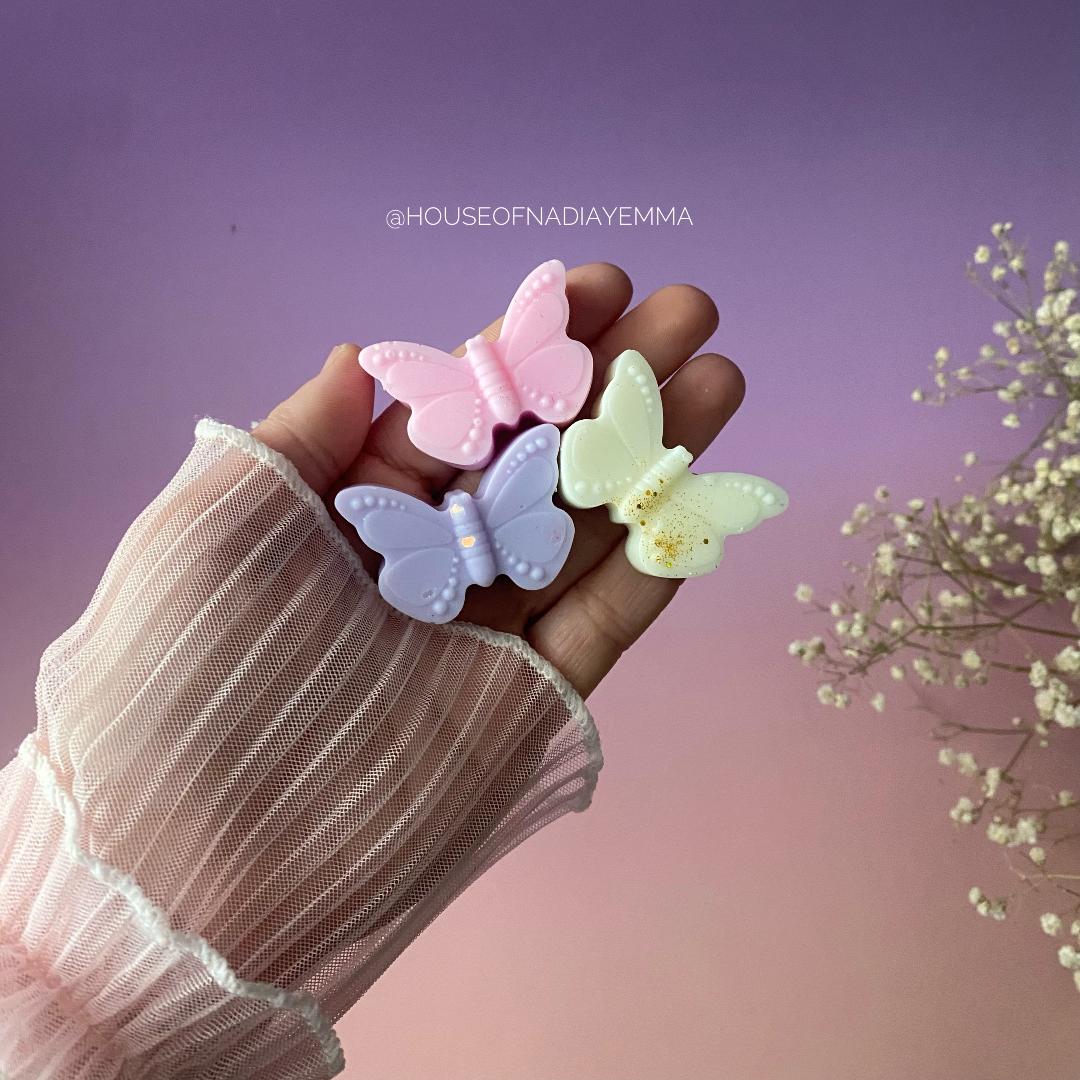 Wax melts con forma de mariposa especial eventos artesanal