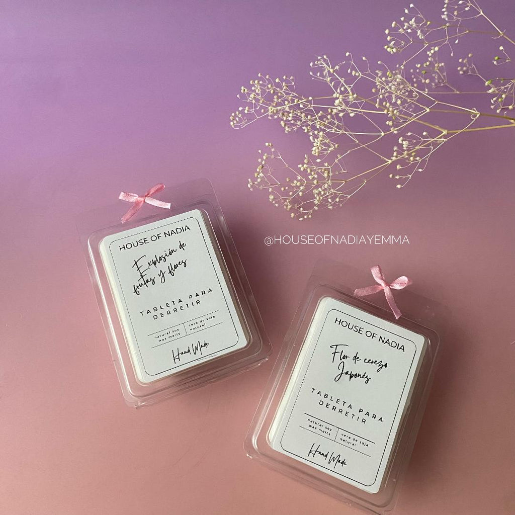 Detalle wax melt tableta cera de soja perfumada